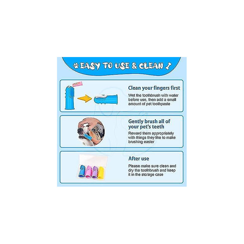 4 Pieces Dog Toothbrush, 360 Silicone Pet Toothbrush For Cleaning Teeth, Dental Care, Finger Dog Toothbrush For [...]