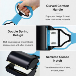 Pet Dog Pooper Scooper, With Jaw Claw, Bin For Easy Grass And Gravel (blue)