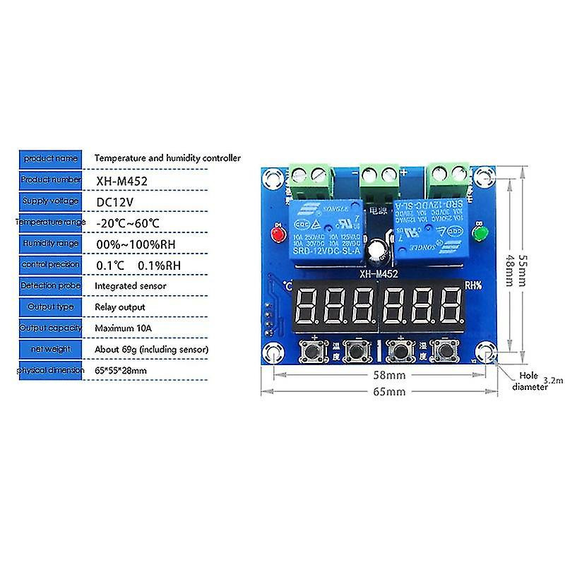 Xh-m452 Module de contrôle de la température et de l’humidité Affichage numérique Double sortie, constante [...]