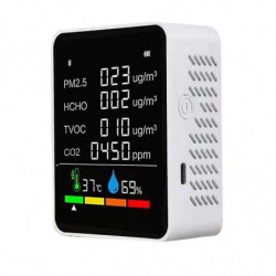 6 In1 Co2 Air Quality Monitoring Digital Temperature Sensor Tester