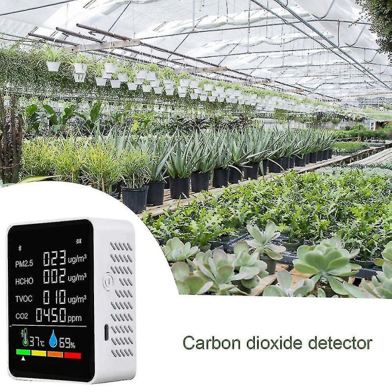 6 In1 Co2 Air Quality Monitoring Digital Temperature Sensor Tester