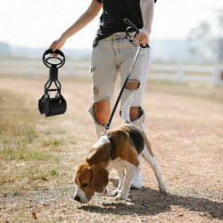 Pet Dog Pooper Scooper, With Jaw Claw, Bin For Easy Grass And Gravel (black)