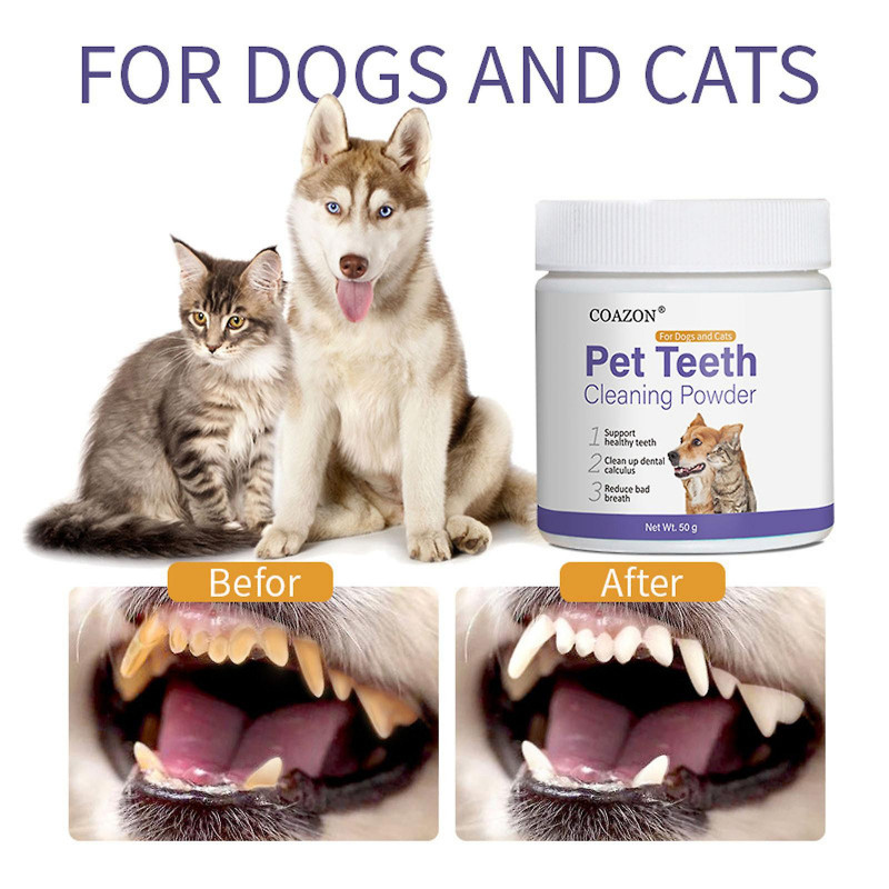 Oral Cleansing Pet Teeth Cleaning Powder For Cats And Dogs Bad Breath And Tartar Control Healthily Breath Odor