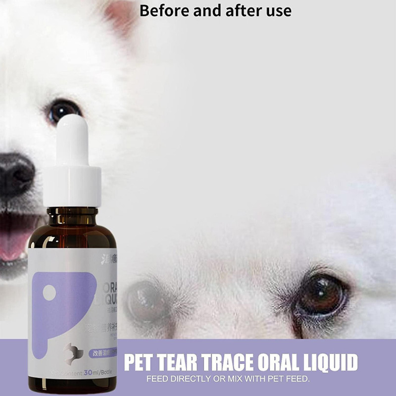 Tear Stain Liquid,Protective Tear Stain Remover for Dogs with Mild formula - 30ml Pet Eye Cleaner Tear Trace Oral [...]