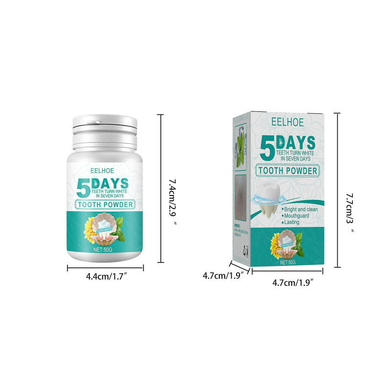 Autorisation des produits de dentifrice Poudre dentaire de beauté de 5 jours: blanchir et nettoyer les dents, [...]