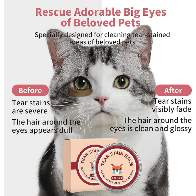 Poudre de détachant de larmes oculaires pour chiens et chats, soins des yeux pour chiens et chats, garde la zone [...]