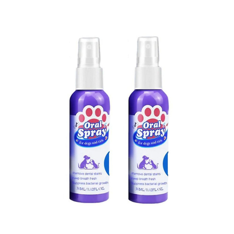 2pcs Pet Spray Chiens et Chats Soins bucco-dentaires Mauvaise haleine Dents Nettoyage Breath Freshener Plaque [...]