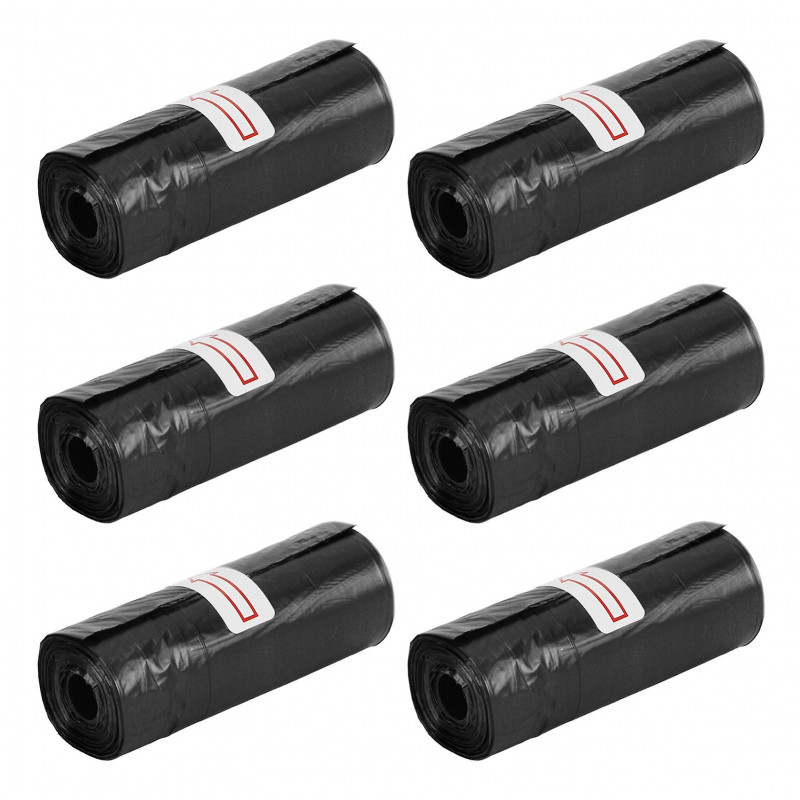 Pet Waste Bags Leak Proof Thick Strong Portable Dog Poop Bags for Dogs Cats 6 Rolls Black