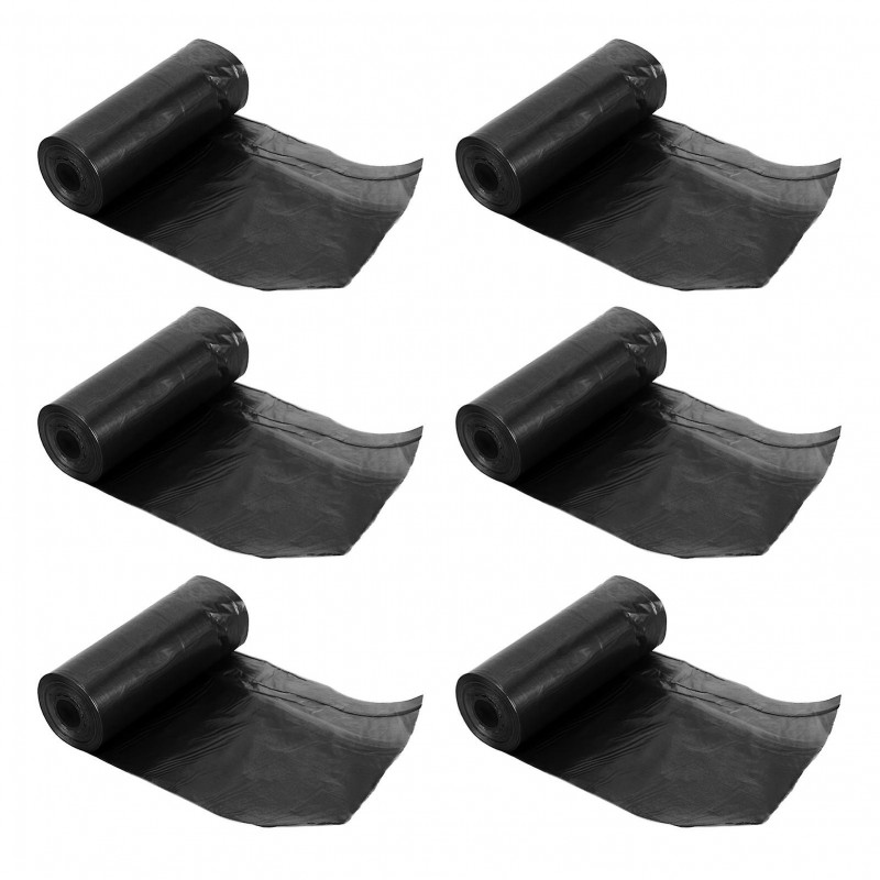 Pet Waste Bags Leak Proof Thick Strong Portable Dog Poop Bags for Dogs Cats 6 Rolls Black