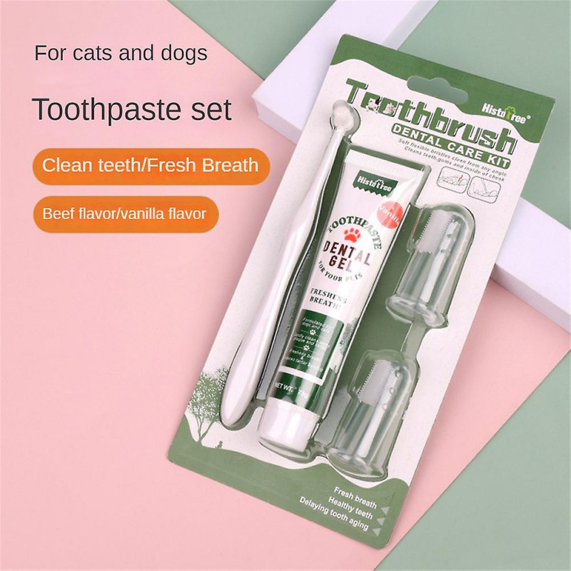 2024 Toothbrush Toothpaste Kit Finger Brush Clean Teeth Mouth Dental Care Cat Dog