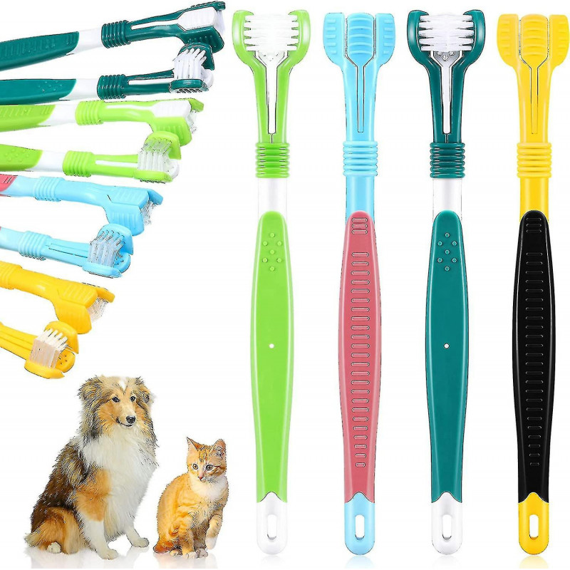 4 Pieces 3 Sided Dog Toothbrush Long Handle Pet Brush Canine Toothbrush Kit For Dental Care For Dogs And Cats [...]