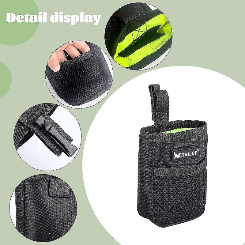 2 Pieces Small Dog Treat Bags,with Waist Belt Clip 600d Oxford Cloth Dog Walking Bag