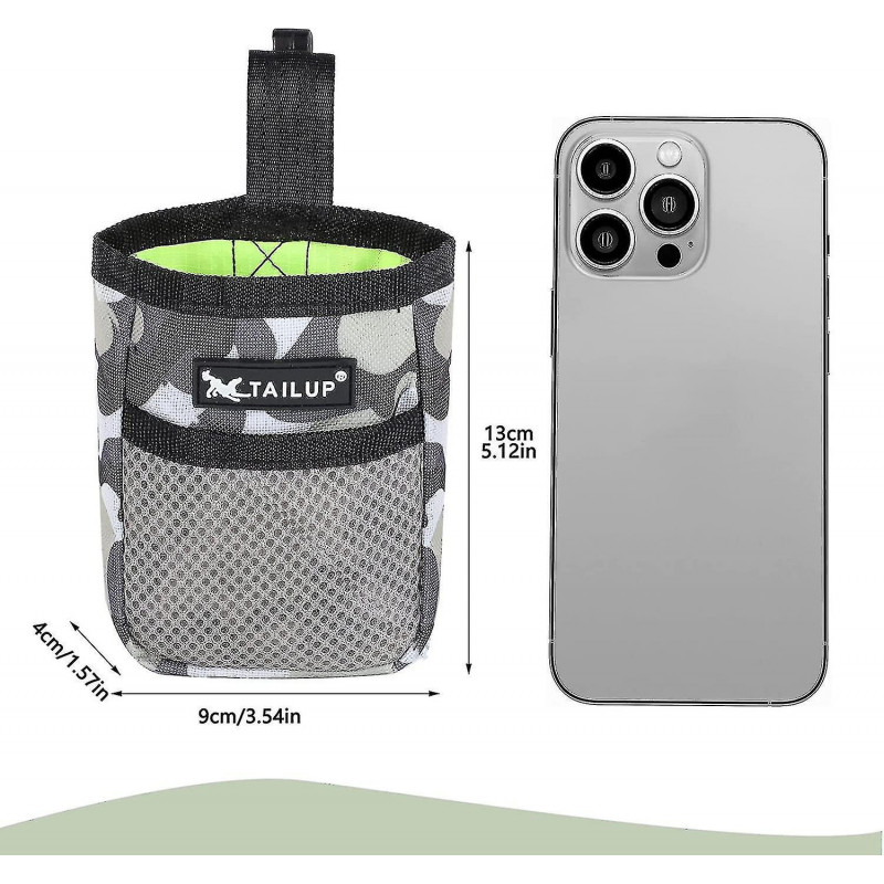 2 Pieces Small Dog Treat Bags,with Waist Belt Clip 600d Oxford Cloth Dog Walking Bag