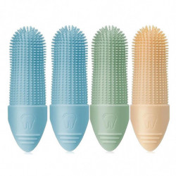 Brosse à dents pour chien, paquet de 4 brosses à dents pour chiens, brosse à dents à doigt de nettoyage 360 pour [...]