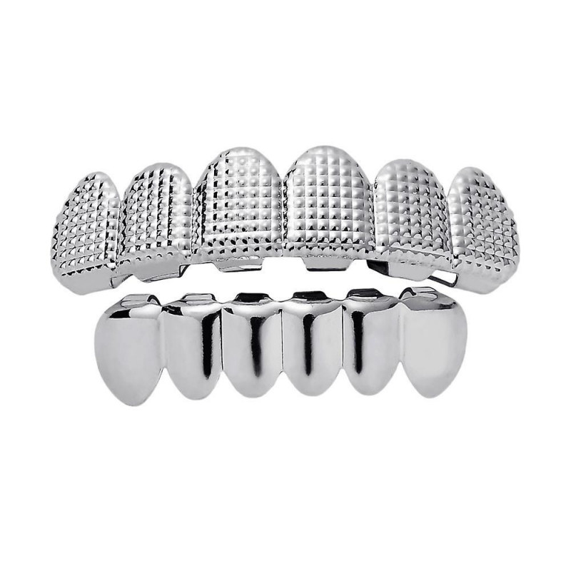 Grills Hip Hop Upper Lower 6 Caps Capsules Halloween Cosplay Haut Argent