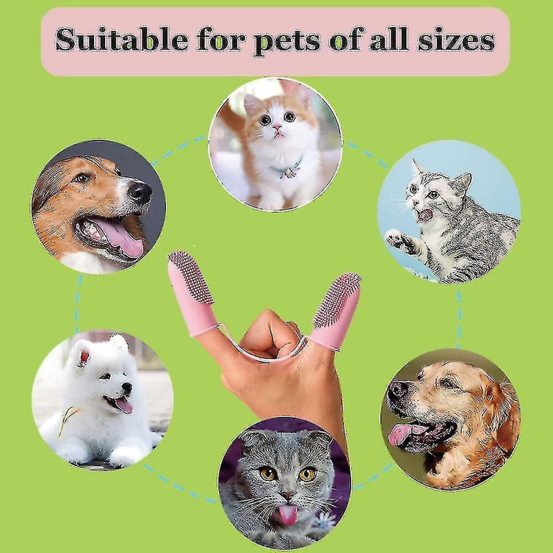 3 Pack brosse à dents pour chien, 2 têtes Brosse à dents douce pour animal de compagnie pour chien Chat pour un [...]