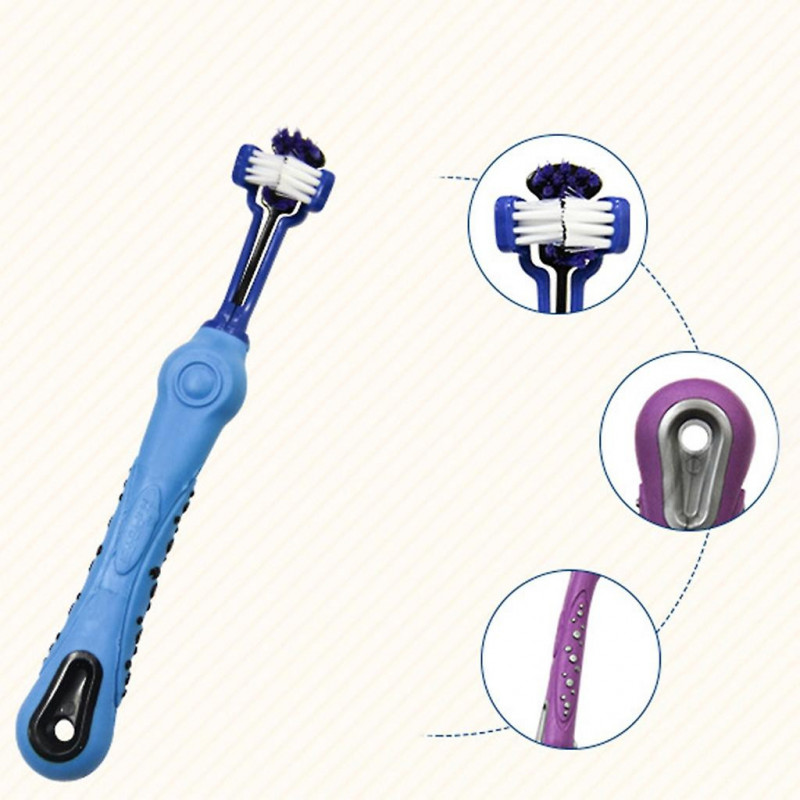 3 Sided Pet Toothbrush For Dogs Teeth Care Dog Cats Cleaning Mouth Brushes