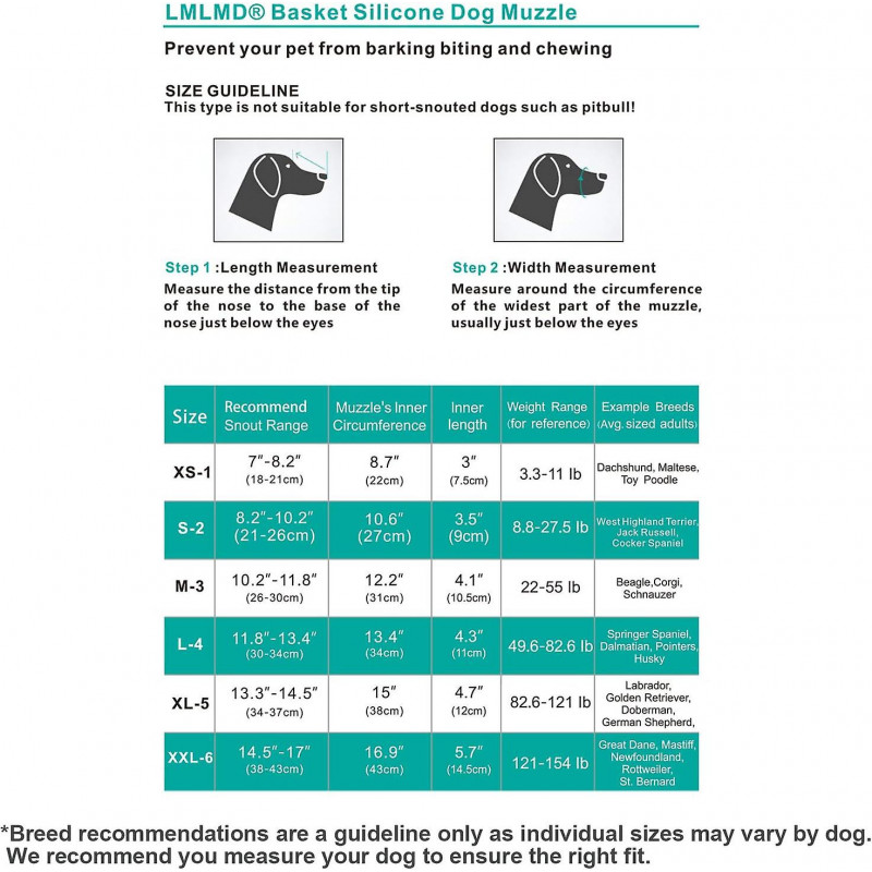 Muselire pour Chiens, Museau en Silicone Souple pour Chiens, Boucle en Nylon Rglable, Museau D'entranement [...]