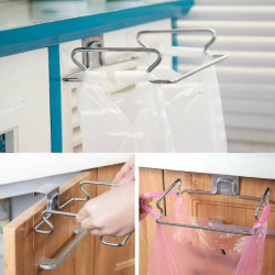 Hanging Garbage Bag Holder Stainless Steel Door Back Garbage Bag Garbage Bag Hanger