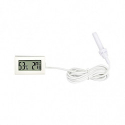 Top 1 Dc1.5v Embedded Electronic Digital Display Pet Box Fahrenheit Hygrometer With 1.5 Meter Probe -50-60 Celsius White