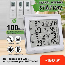 3pcs C/f Max Alarm Temperature Meter Weather Station Tester Wireless Lcd Digital Thermometer Hygrometer For [...]