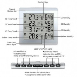 3pcs C/f Max Alarm Temperature Meter Weather Station Tester Wireless Lcd Digital Thermometer Hygrometer For [...]