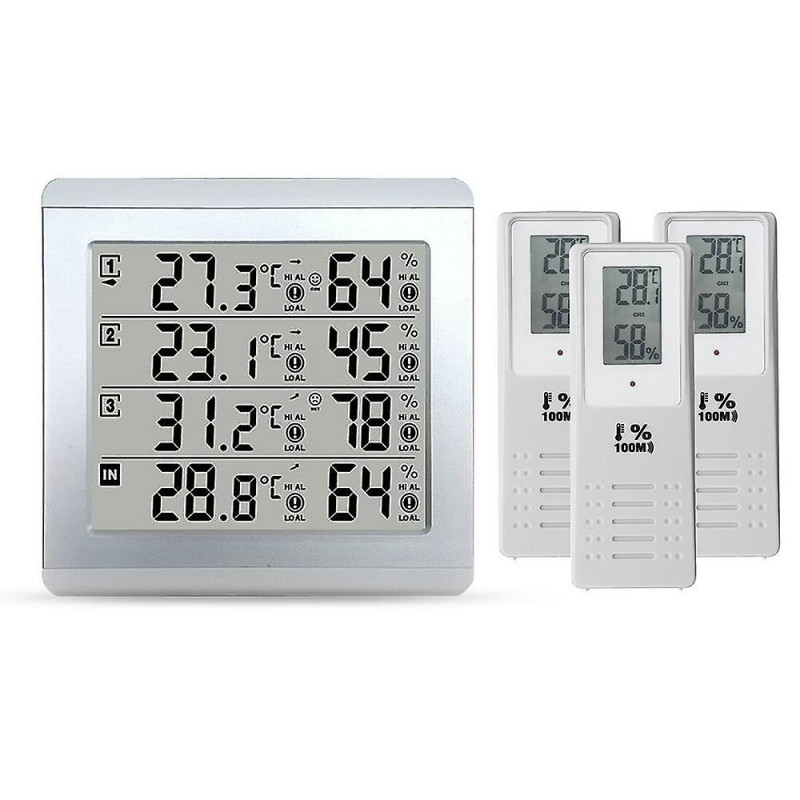 3pcs C/f Max Alarm Temperature Meter Weather Station Tester Wireless Lcd Digital Thermometer Hygrometer For [...]