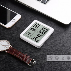 Multifunction Thermometer Hygrometer Automatic Electronic Temperature Humidity Monitor Clock 3.2inch Large Lcd Screen