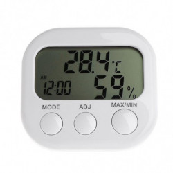 Digital Lcd Thermometer Humidity Meter Hygrometer Max Min Air Temperature Clock