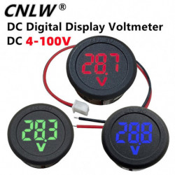 Dc 4-100v Led Digital Display Round Two-wire Voltmeter Dc Digital Car Voltage Current Meter Volt Detector Tester [...]