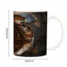 Ceramic mug with handle 350ml ceramic coffee mug travel book lover 3d bookshelf flat color pattern funny work mugs [...]