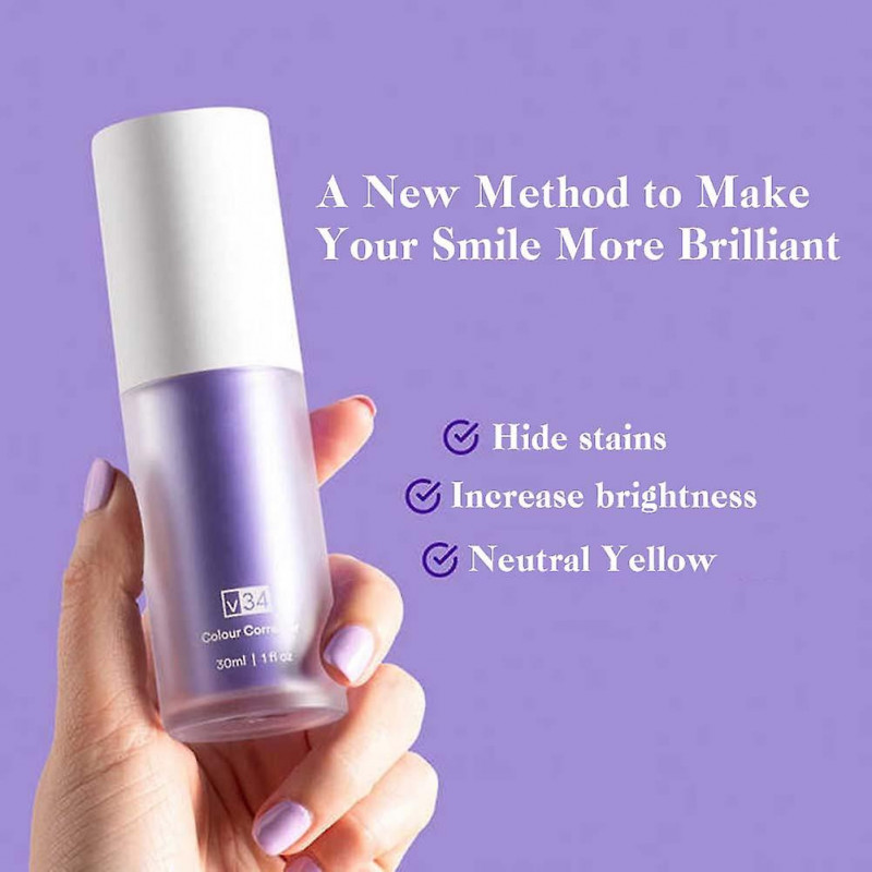 Purple Tooth Whiten Toothpaste Refreshing Breath Teeth Cleaning Whitener for Women Men