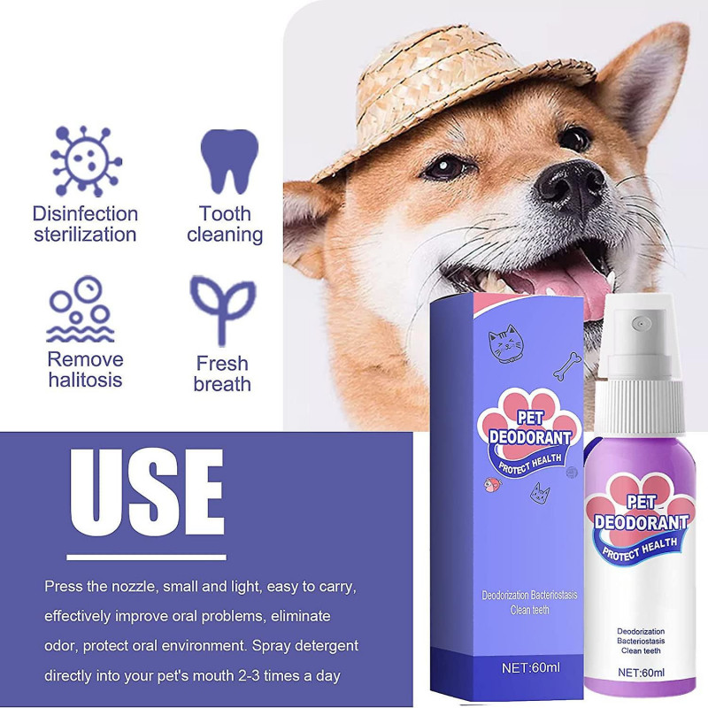 Spray oral, Spray nettoyant pour les dents pour chiens et chats, Nettoyant pour soins de soin de l’haleine pour [...]