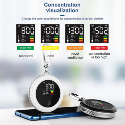 1 Set Temperature Monitor High Precision Carbon Dioxide Temperature Humidity Air Tester with Hook