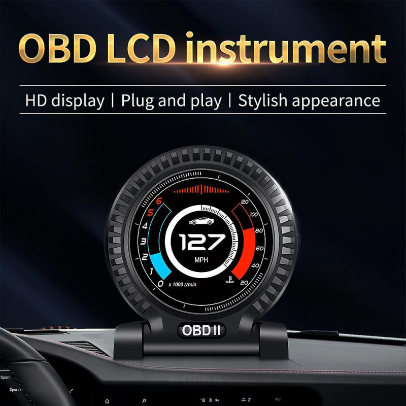 Car -Up Display OBD2 HUD Multi Meter Water Temperature LCD HUD Display OBD2 System Fuel Consumption
