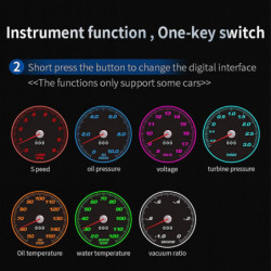 Car -Up Display OBD2 HUD Multi Meter Water Temperature LCD HUD Display OBD2 System Fuel Consumption