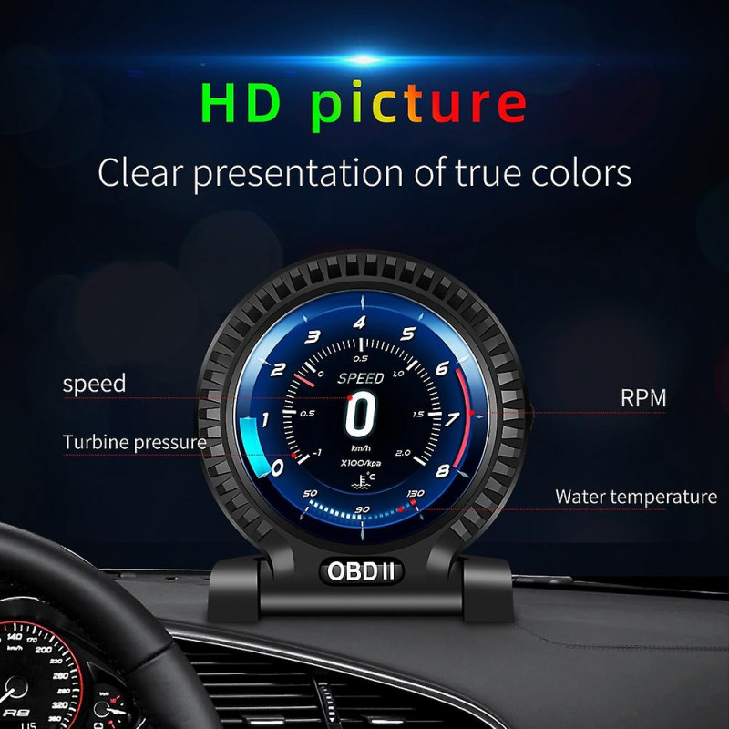 Car -Up Display OBD2 HUD Multi Meter Water Temperature LCD HUD Display OBD2 System Fuel Consumption