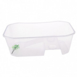 Plastic Reptile Terrapin Tortoise Turtle Tank Vivarium Feeding Box White