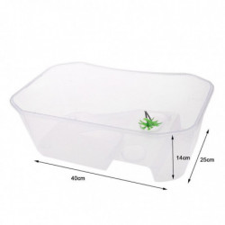 Plastic Reptile Terrapin Tortoise Turtle Tank Vivarium Feeding Box White