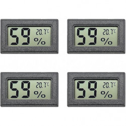 4pcs Black Mini Lcd Digital Thermometer Hygrometer Temperature Indoor Temperature Sensor