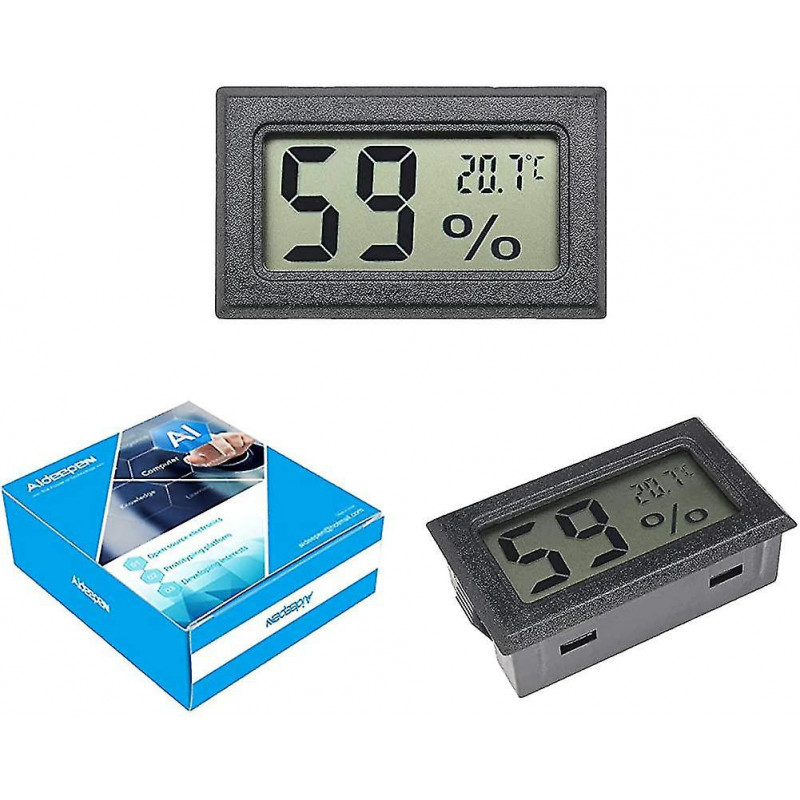 4pcs Black Mini Lcd Digital Thermometer Hygrometer Temperature Indoor Temperature Sensor