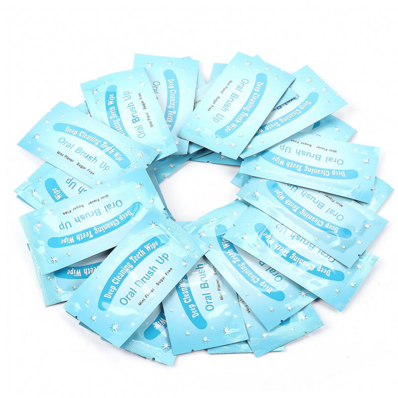 50pcs Essuie-dents Dentaire Nettoyer les dents Essuyer Chiffon Outil de nettoyage des dents pour le nettoyage en [...]