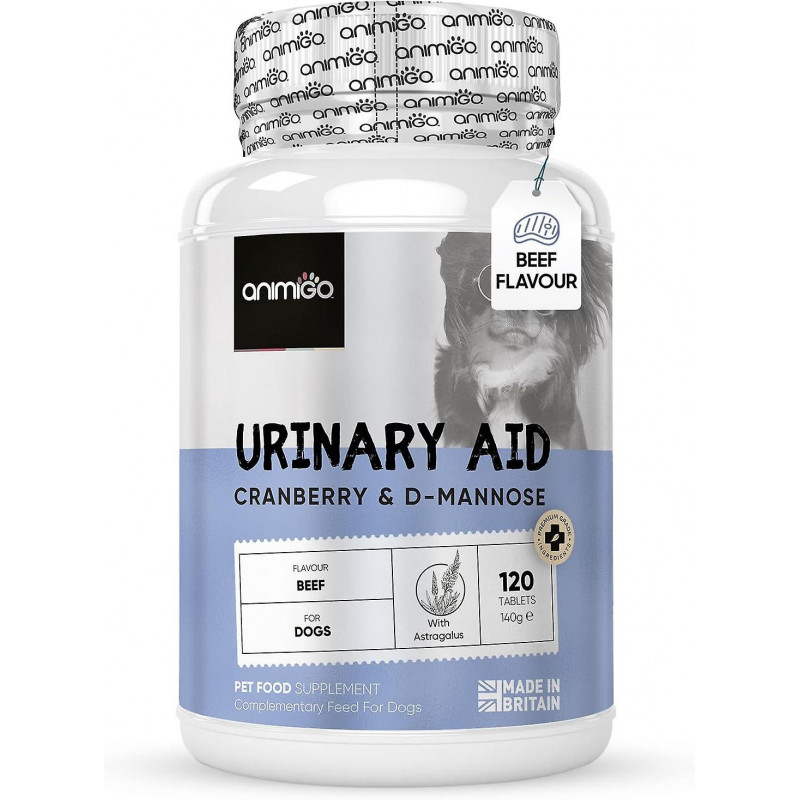 Aide urinaire Animigo pour chien - Poudre de mannose D, racine de guimauve, canneberge, astragale, poudre de [...]