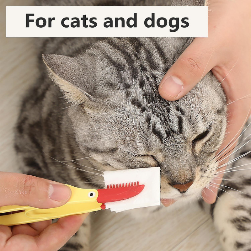 2Pcs Cat Dog Eye Cleaning Combs Tear Stain Removers Soft Flexible Reusable Cat Dog Eye Brushes Pet S
