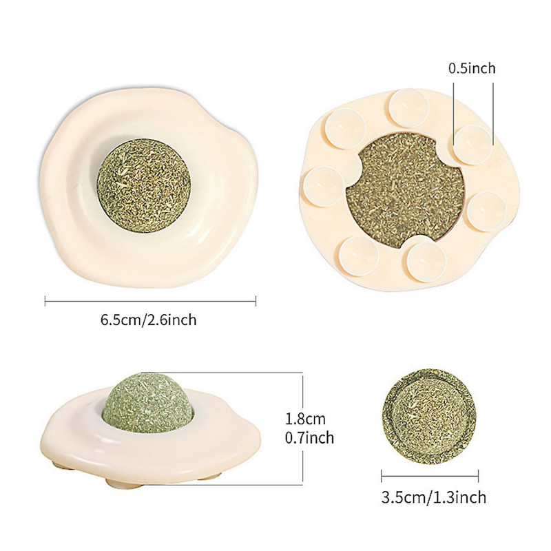 Cat Toy Dental Care Freshens Breath Removes Plaque Tartar Interactive Edible Suction Cup Design