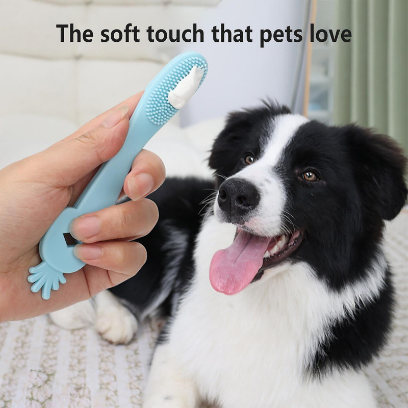 Pet Toothbrush Effective Teeth Cleaning Dog Finger Toothbrush Flexible Silicone Cat Toothbrush Pet S