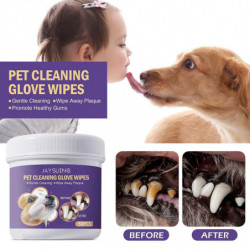 50Pcs/Set Pet Dental Wipes Non-Irritating Comfortable Pet Dog Cat Dental Finger Wipe Pet Supplies