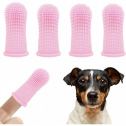 4 Pcs Dog Finger Toothbrush. Nontoxic Silicone Dog Toothbrush Finger 360full Gift