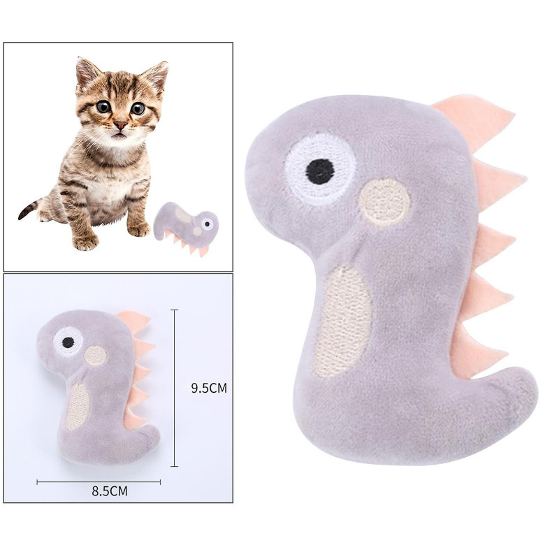 2x Cat Toothbrush Catnip Molar Stick Teeth Cleaner Toys Dinosaur Kangaroo