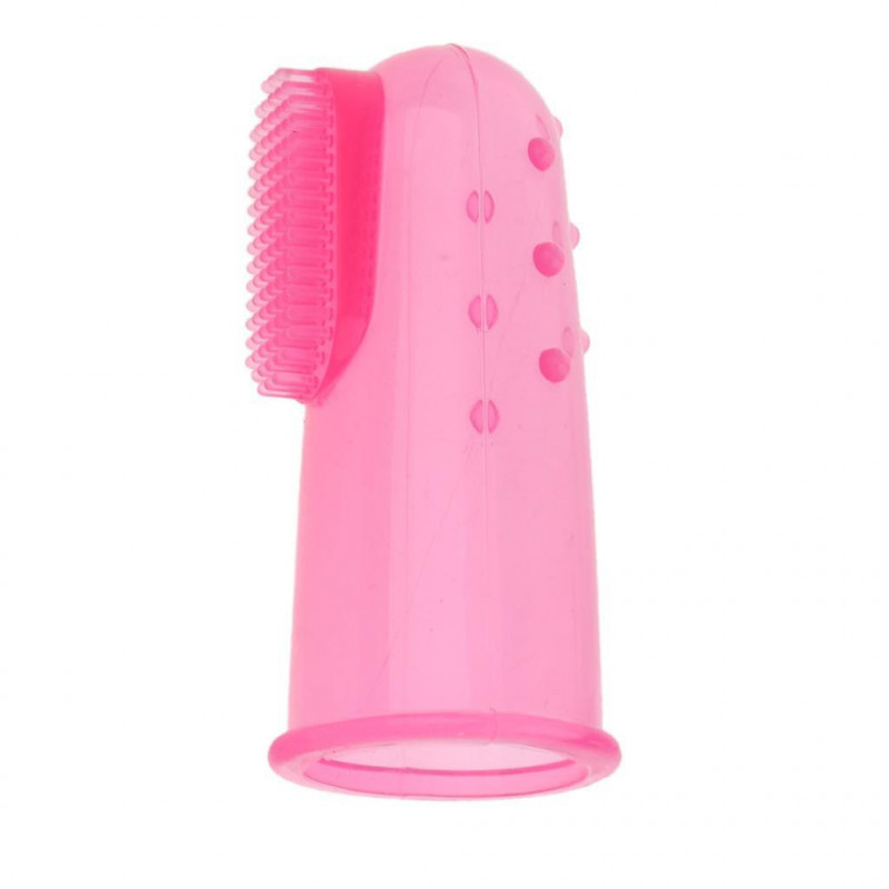 10 Pcs Dog Finger Toothbrush Dental Hygiene Finger Brushes For Dog Cat Pink